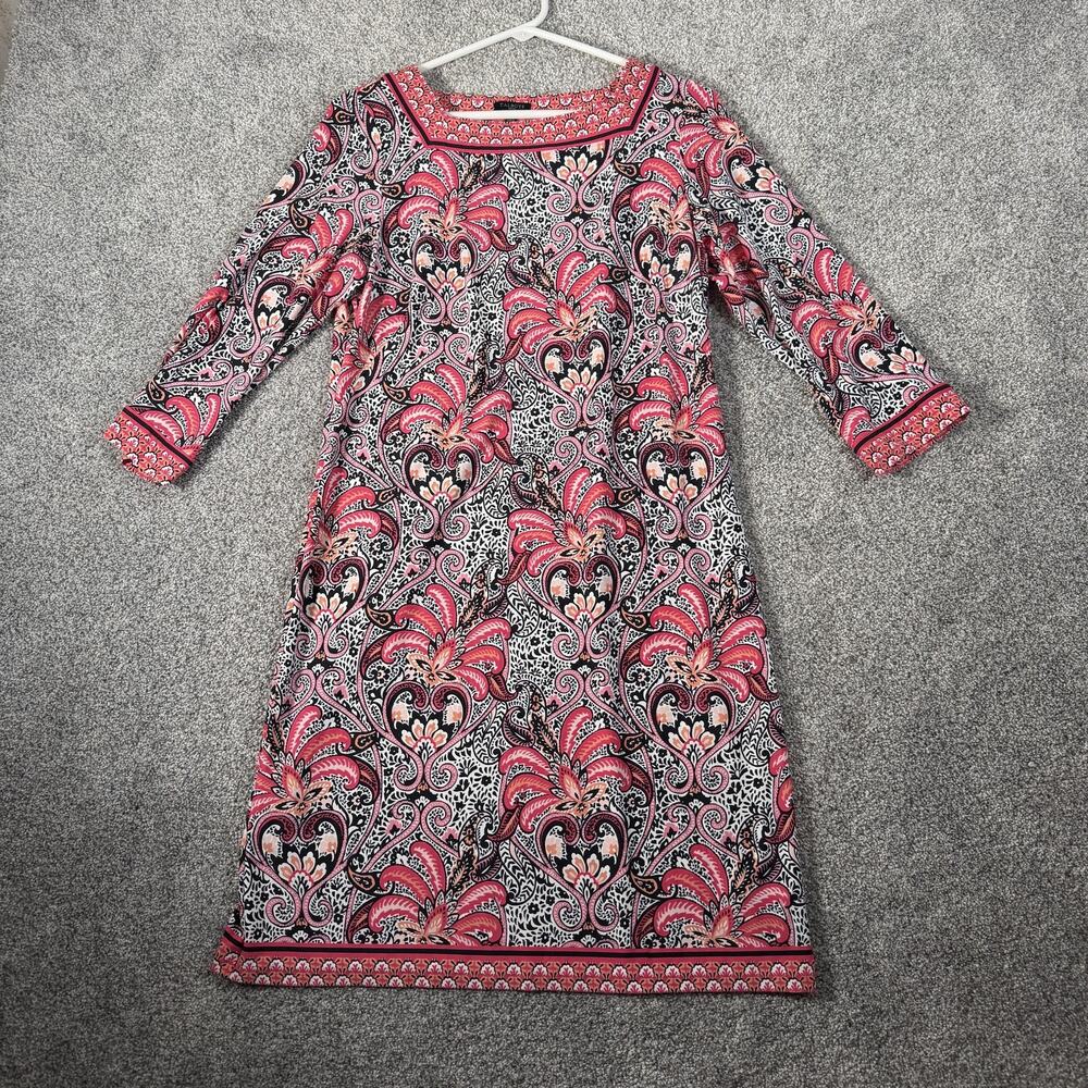 Talbots Shift Dress MP Paisley Bohemian Classic Preppy Maximalist Resortwear